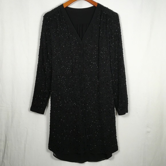 Diane Von Furstenberg Dresses & Skirts - DVF Diane Von Furstenberg Shirley Beaded Dress Long Sleeve Drawstring Waist